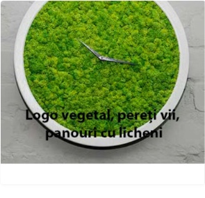Logo vegetal, pereți vii, panouri cu licheni